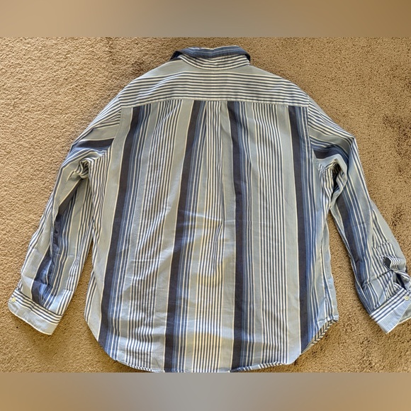 Ralph Lauren button down blue and white striped long sleeve shirt size XL - Picture 3 of 3